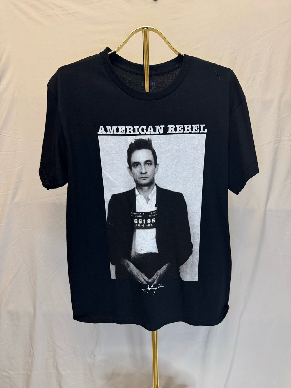 Johnny Cash American Rebel Black Graphic Tee - Unbranded